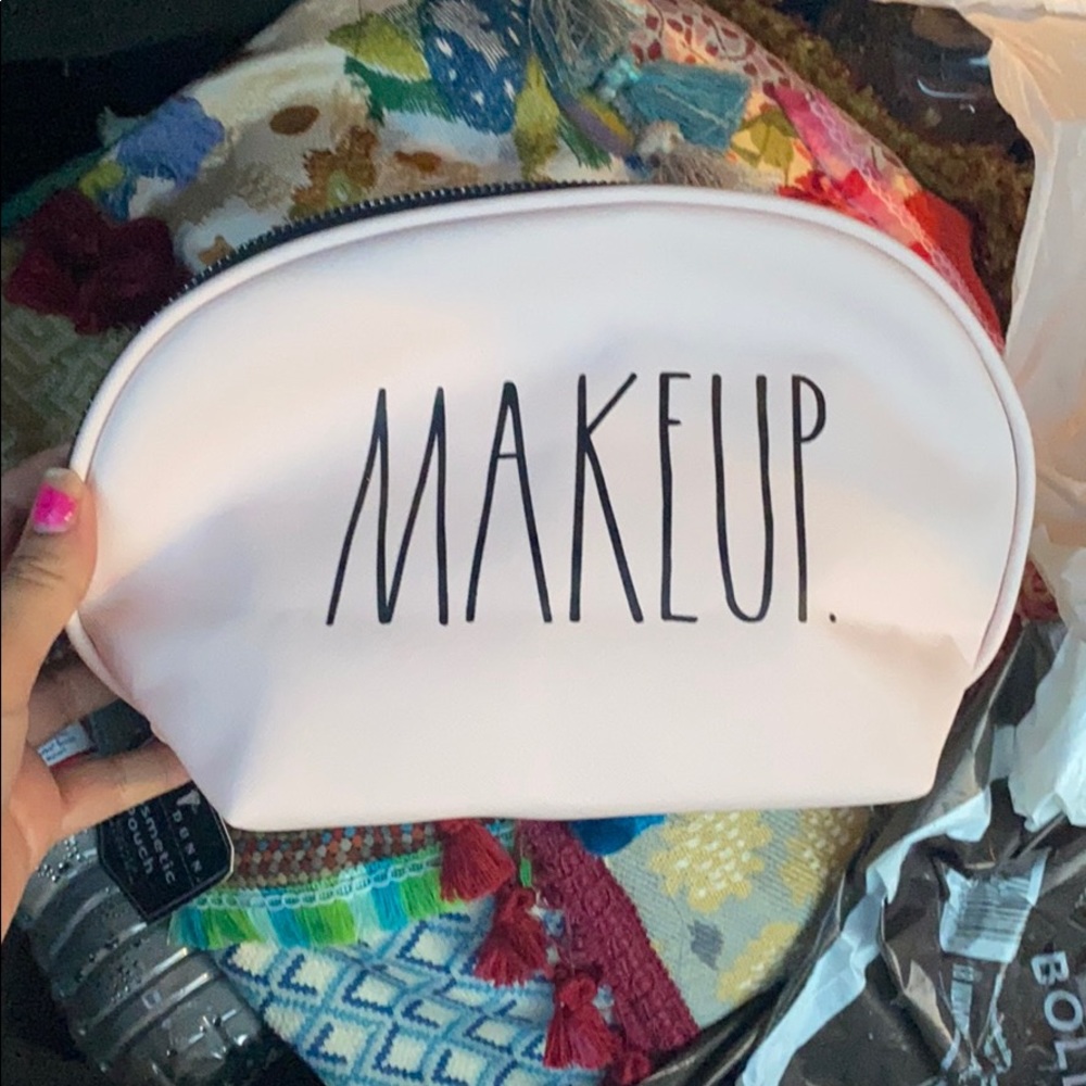 Light pink Rae Dunn makeup bag